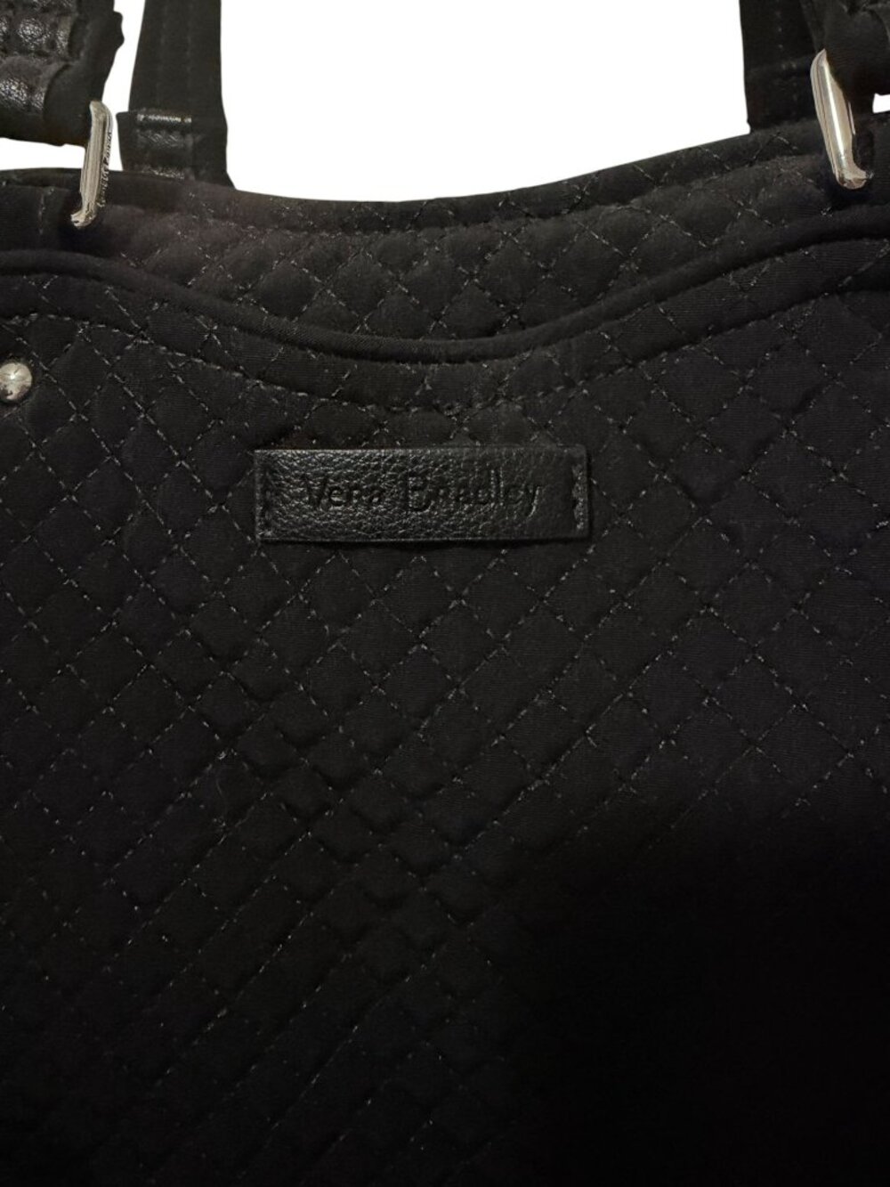 Vera Bradley Microfiber Polyester Black Mini Glenna Satchel Shoulter Bag Purse - Picture 4 of 13